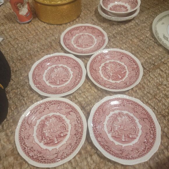 Vintage Mason's Patent IronStone England Vista Pink 7" Plate -Excellent cond. - Picture 10 of 16